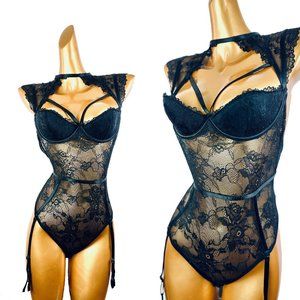 Frederick's of Hollywood Black Lace Bodysuit